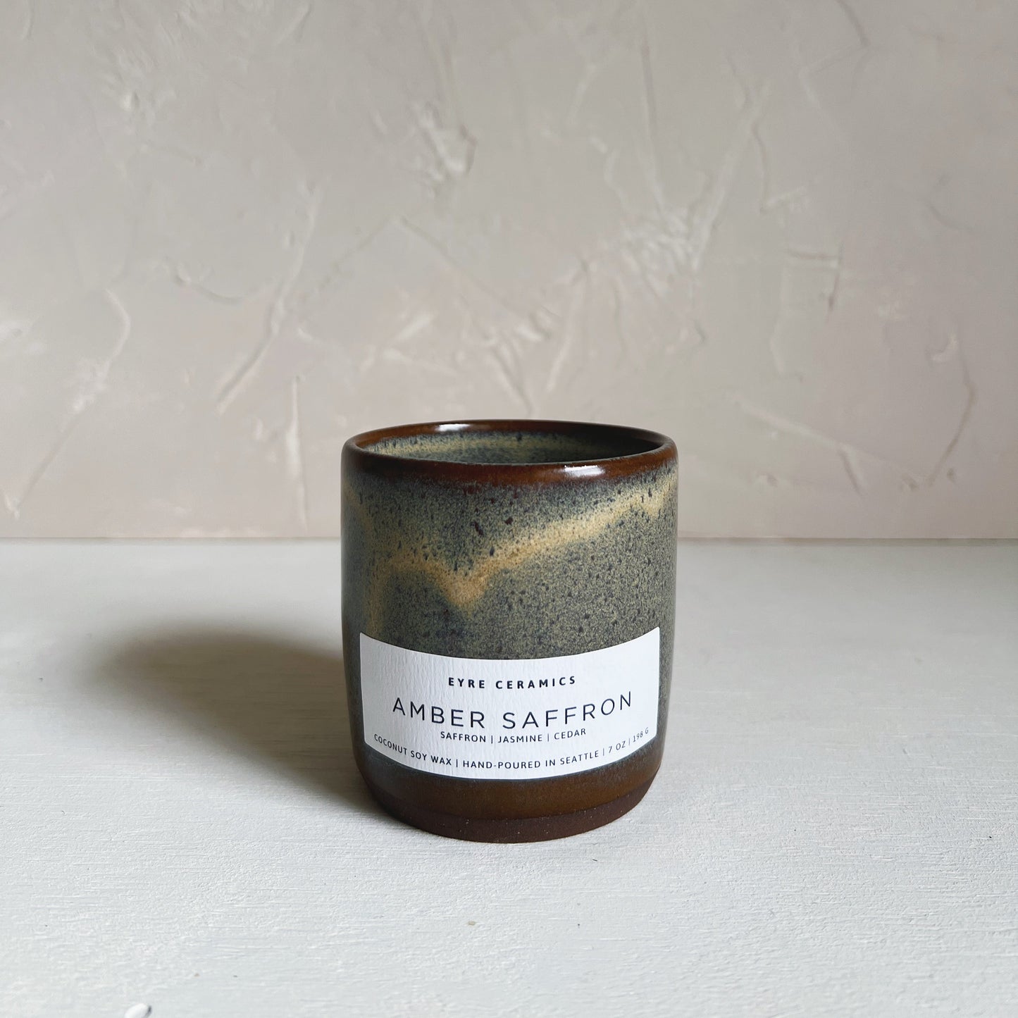 Amber Saffron Ceramic Candle