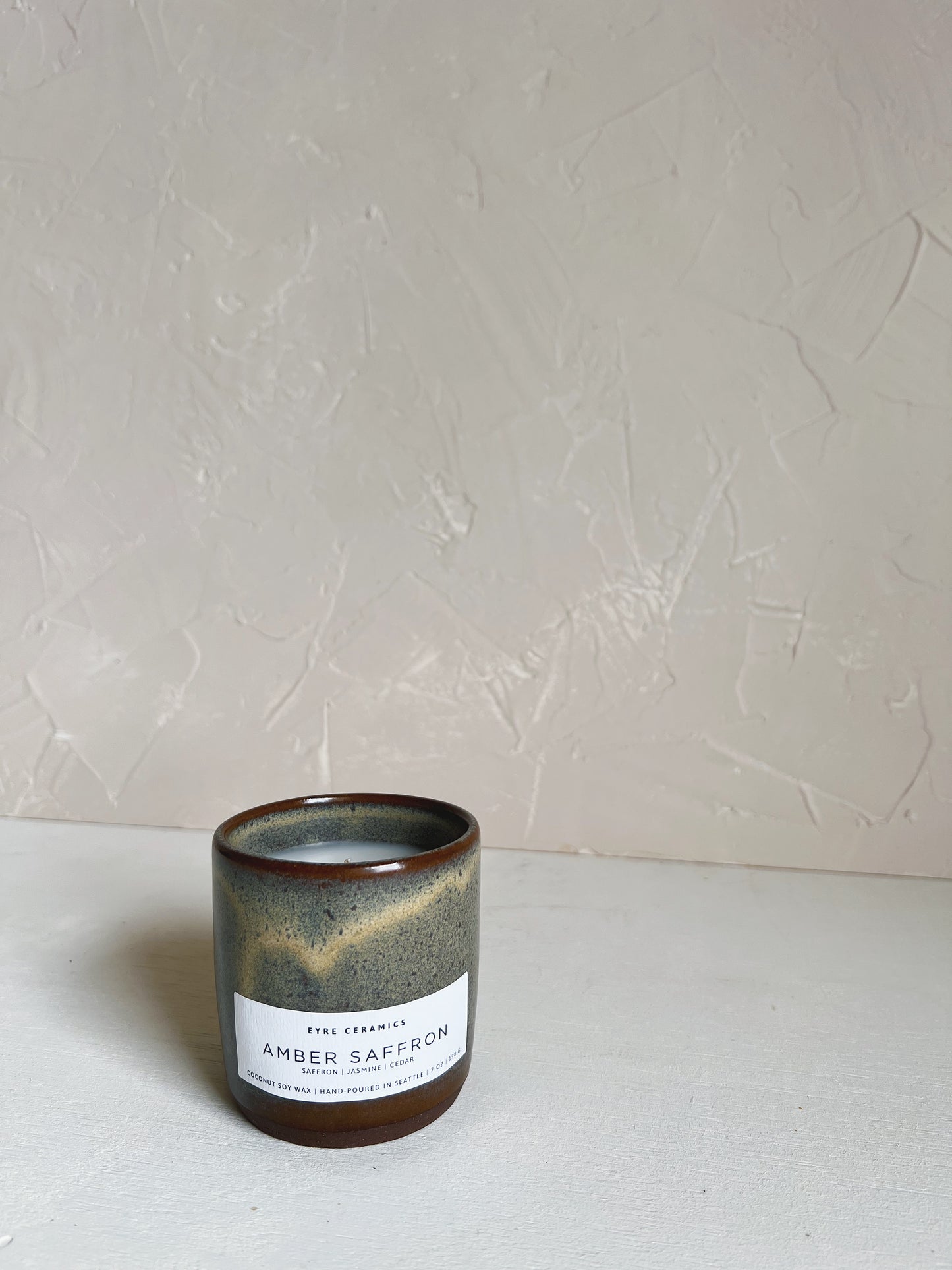 Amber Saffron Ceramic Candle