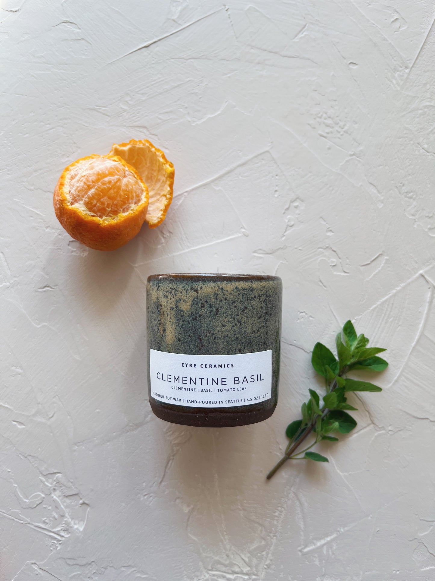 Clementine Basil Ceramic Candle