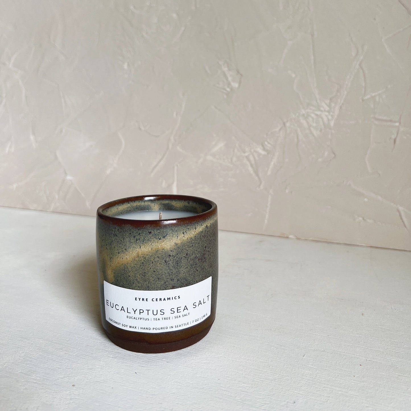 Eucalyptus Sea Salt Ceramic Candle