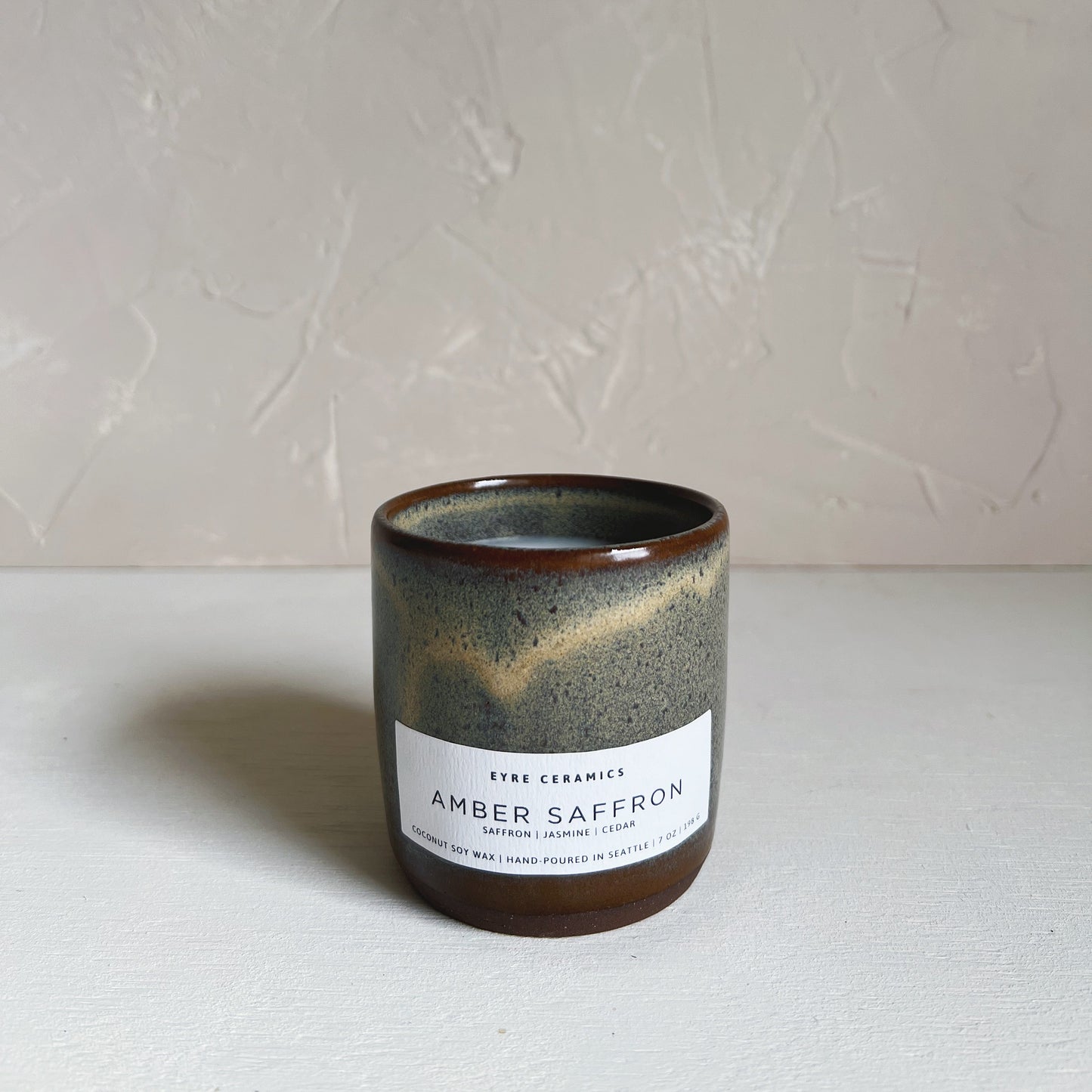 Amber Saffron Ceramic Candle
