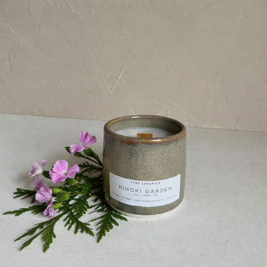 Hinoki Garden Ceramic Candle
