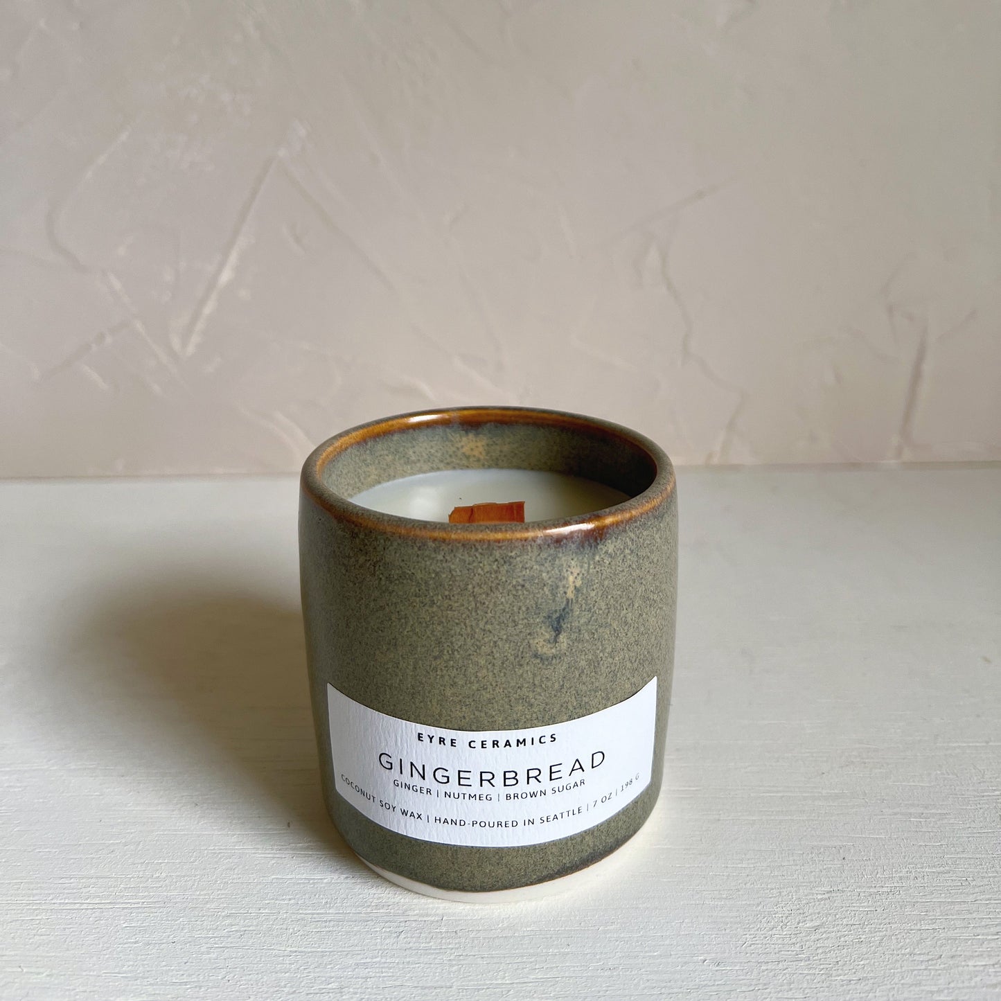 Gingerbread Ceramic Candle