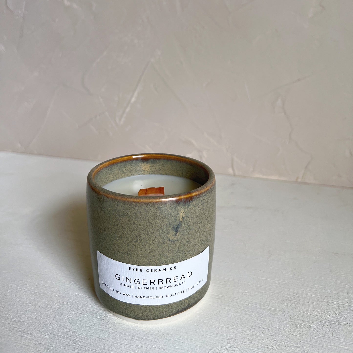 Gingerbread Ceramic Candle