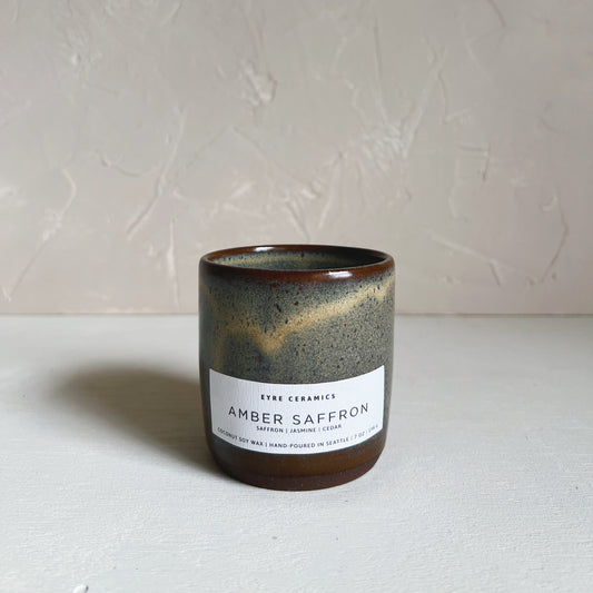 Amber Saffron Ceramic Candle