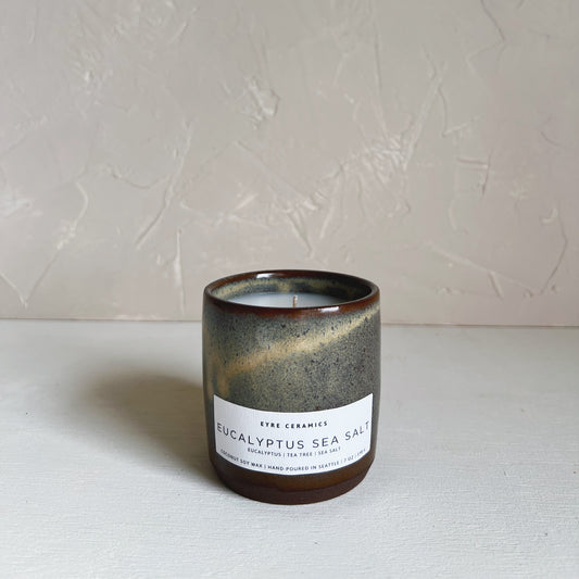 Eucalyptus Sea Salt Ceramic Candle