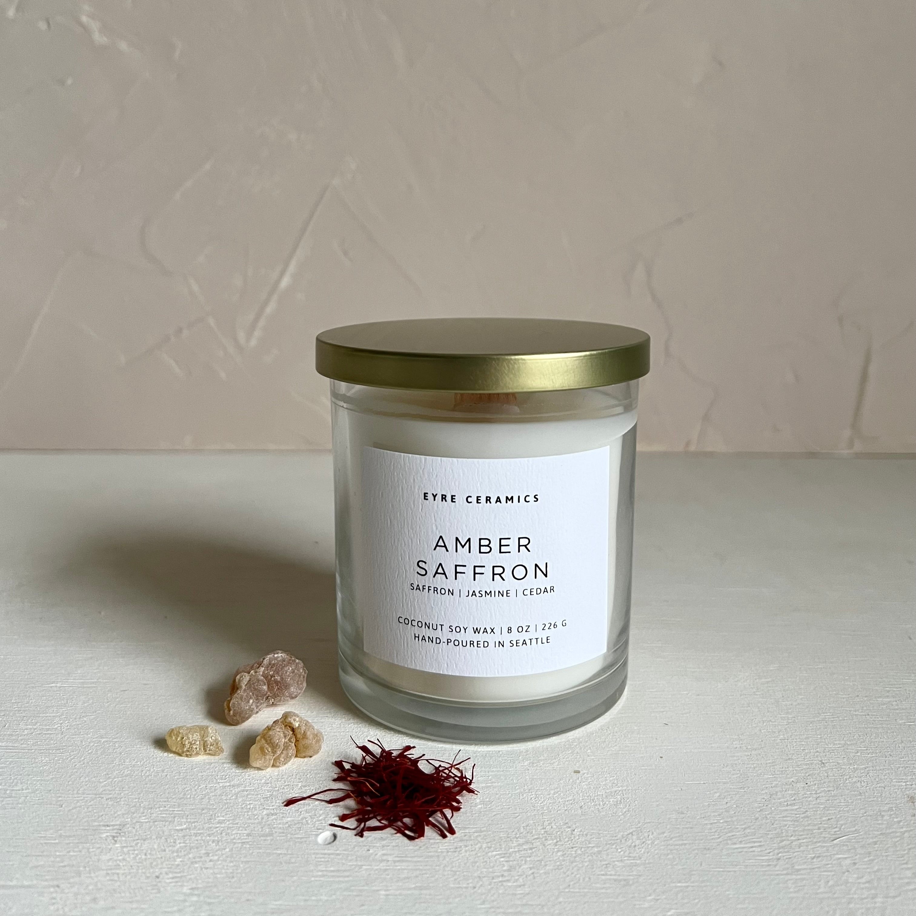 EyreCeramics Amber Saffron Candle