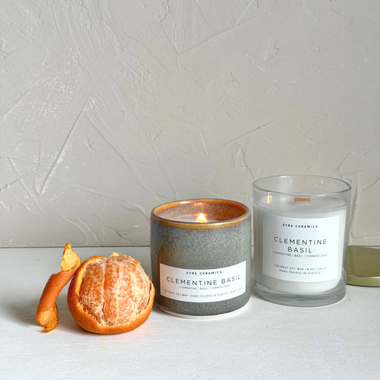 Clementine Basil Ceramic Candle