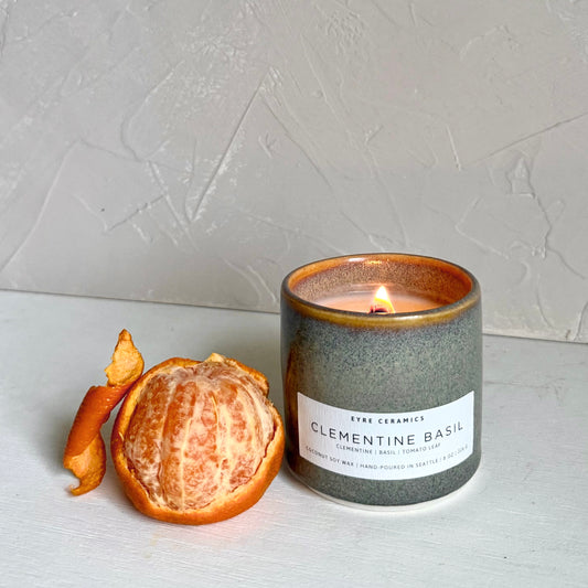 Clementine Basil Ceramic Candle