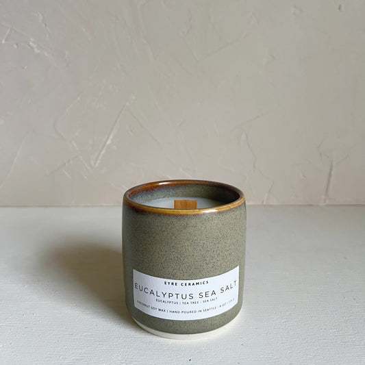 Eucalyptus Sea Salt Ceramic Candle