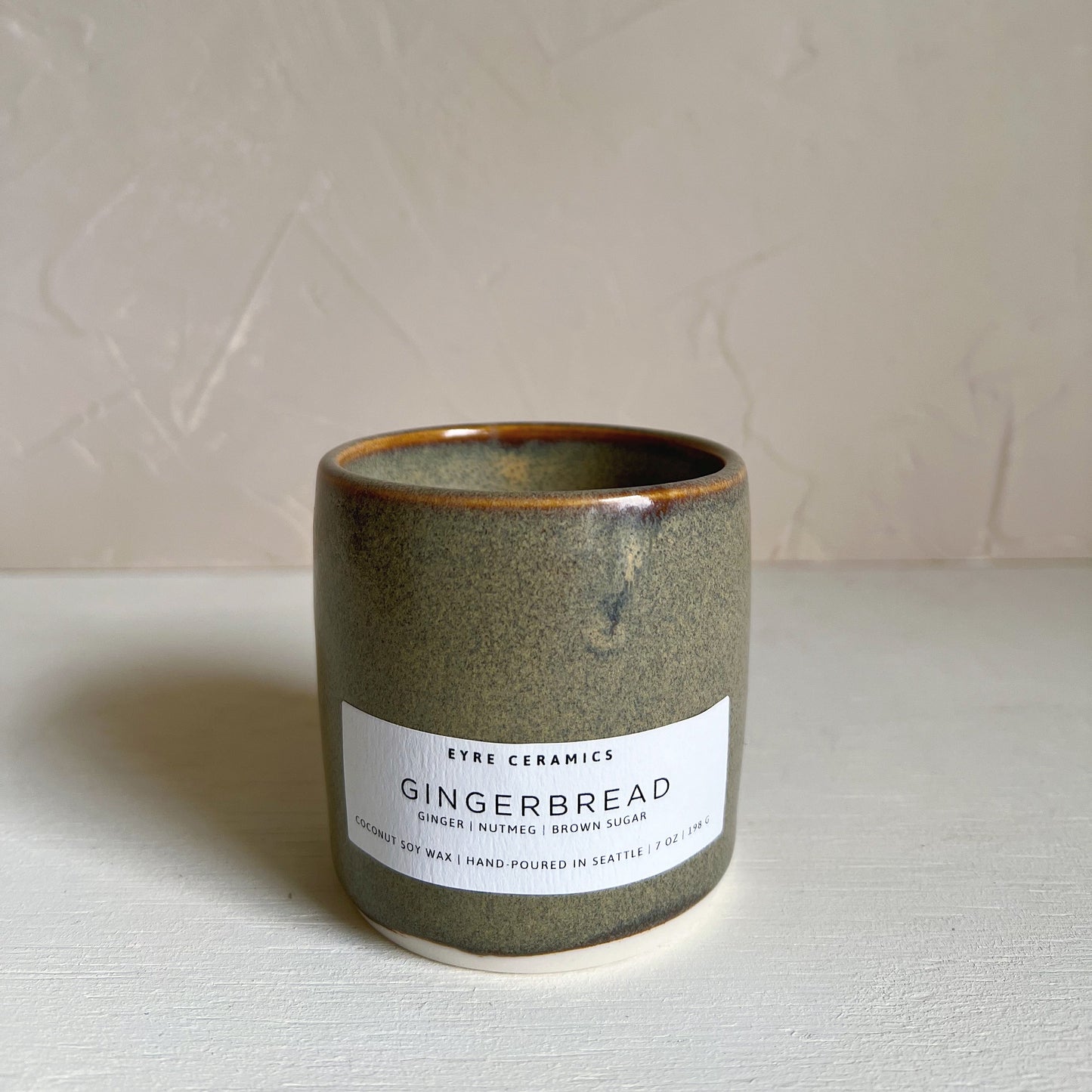 Gingerbread Ceramic Candle