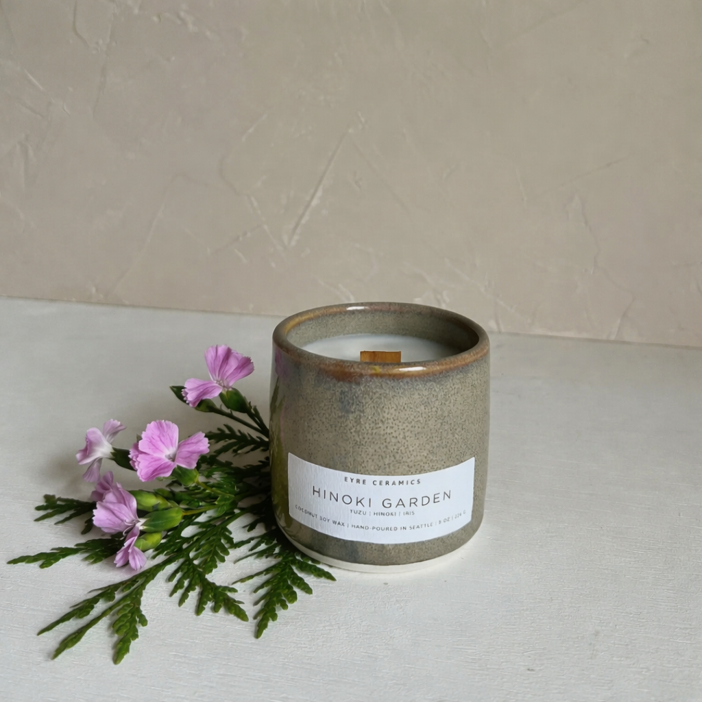 Hinoki Garden Ceramic Candle