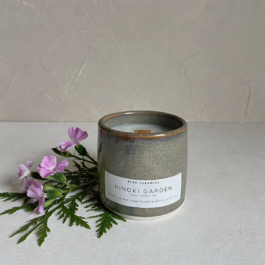 Hinoki Garden Ceramic Candle