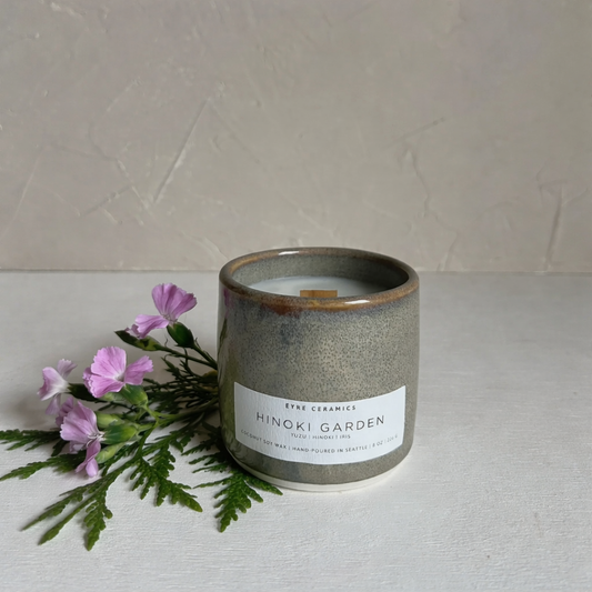 Hinoki Garden Ceramic Candle