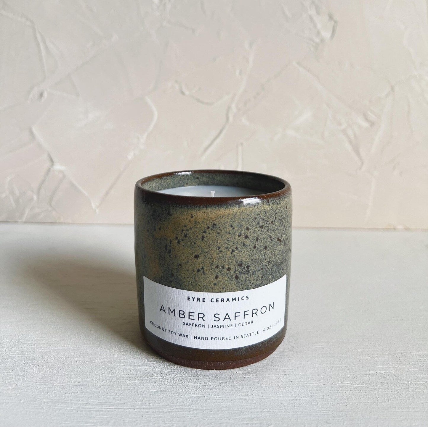 Amber Saffron Ceramic Candle