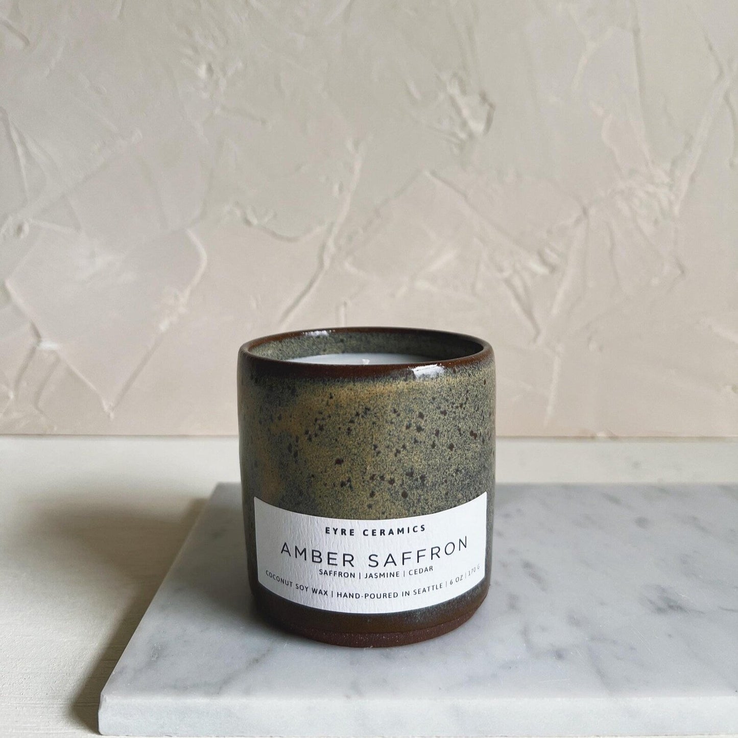 Amber Saffron Ceramic Candle