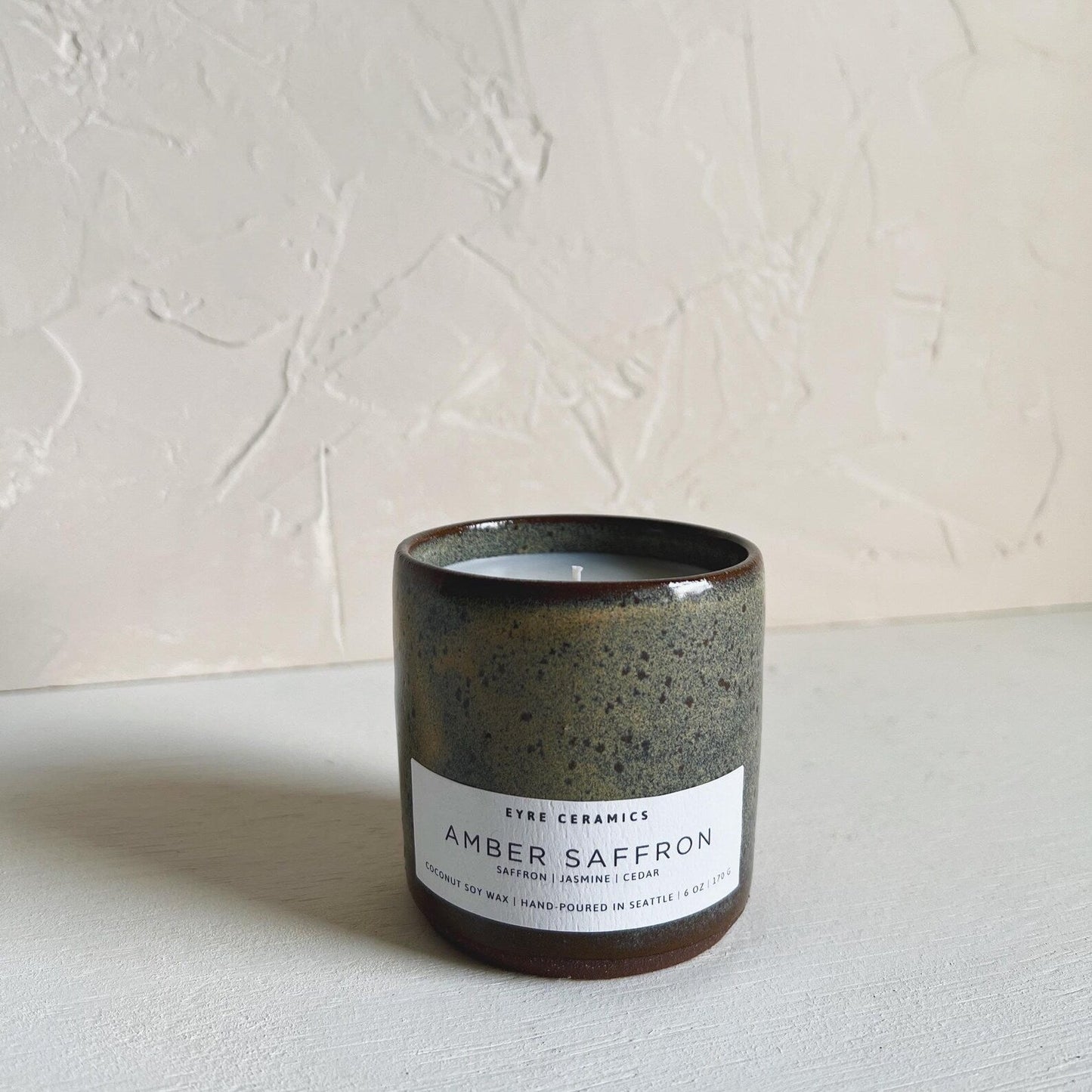 Amber Saffron Ceramic Candle
