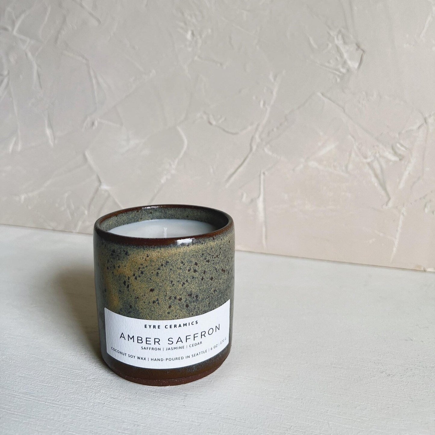 Amber Saffron Ceramic Candle